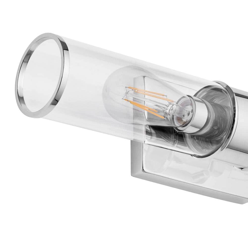 Laurel Falls 19.75 in. 2-Light Chrome Bathroom Vanity Light with Clear Glass Shades by Home Decorators Collection 5 Laurel Falls 19.75 in. 2-Light Chrome Bathroom Vanity Light with Clear Glass Shades by Home Decorators Collection - Image 3