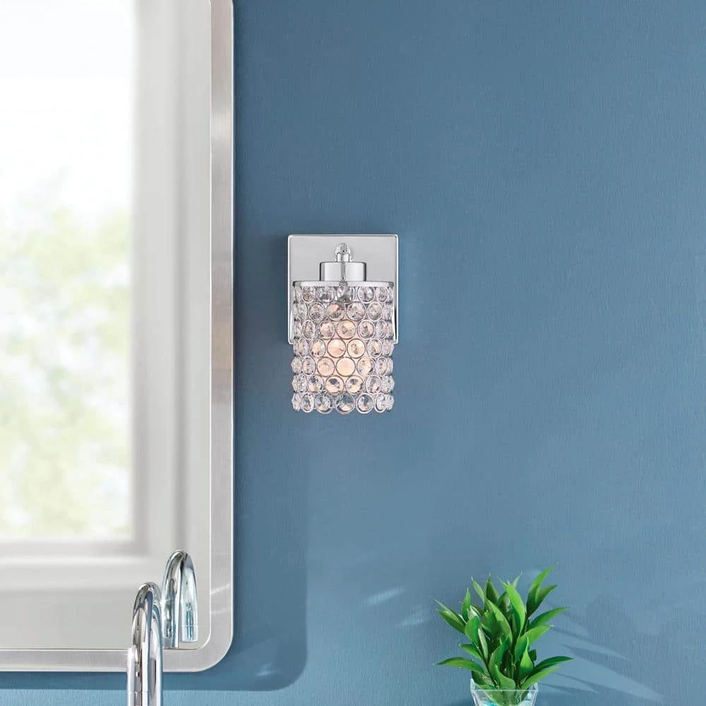 1-Light Chrome Wall Sconce by Home Decorators Collection 4 1-Light Chrome Wall Sconce by Home Decorators Collection - Image 2