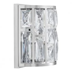 Kristella 1-Light Chrome Indoor Wall Sconce by Home Decorators Collection -Outlet Home Decorators Collection Store chrome home decorators collection wall sconces 39520 hbo 1d 1000