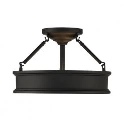 Grafton 15 in. 3-Light Coal Semi-Flush Mount Ceiling Light by Home Decorators Collection -Outlet Home Decorators Collection Store coal home decorators collection flush mount lights 25955 44 1000