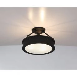 Grafton 15 in. 3-Light Coal Semi-Flush Mount Ceiling Light by Home Decorators Collection -Outlet Home Decorators Collection Store coal home decorators collection flush mount lights 25955 fa 1000