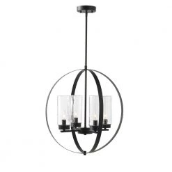 Reseda Modern 4-Light Bronze Outdoor Chandelier by Home Decorators Collection