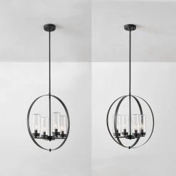 Reseda Modern 4-Light Bronze Outdoor Chandelier by Home Decorators Collection -Outlet Home Decorators Collection Store dark bronze home decorators collection outdoor chandeliers 44886 76 1000