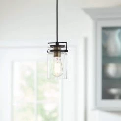 Mason Jar 1-Light Dark Bronze Pendant by Home Decorators Collection -Outlet Home Decorators Collection Store dark bronze home decorators collection pendant lights 60437 40 1000