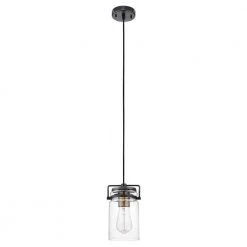 Mason Jar 1-Light Dark Bronze Pendant by Home Decorators Collection
