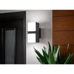Keating 2-Light Dark Grey LED Outdoor Wall Mount Lantern Sconce with Opal PC by Home Decorators Collection -Outlet Home Decorators Collection Store dark grey home decorators collection outdoor sconces 5193805118 c3 1000