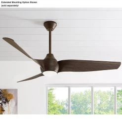 Kayden DC 60 in. White Color Changing Integrated LED Indoor/Outdoor Dark Oak Ceiling Fan with Light Kit and Remote by Home Decorators Collection -Outlet Home Decorators Collection Store dark oak home decorators collection ceiling fans with lights 52060 66 1000