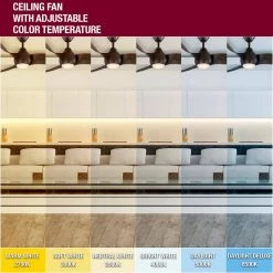 Kayden DC 60 in. White Color Changing Integrated LED Indoor/Outdoor Dark Oak Ceiling Fan with Light Kit and Remote by Home Decorators Collection -Outlet Home Decorators Collection Store dark oak home decorators collection ceiling fans with lights 52060 d4 1000