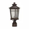 Waterton 1-Light Outdoor Dark Ridge Bronze Post Mount Lantern by Home Decorators Collection -Outlet Home Decorators Collection Store dark ridged bronze home decorators collection post lanterns 23126 64 1000