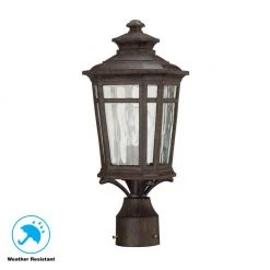 Waterton 1-Light Outdoor Dark Ridge Bronze Post Mount Lantern by Home Decorators Collection -Outlet Home Decorators Collection Store dark ridged bronze home decorators collection post lanterns 23126 a0 1000