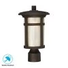 Round Craftsman 1-Light Outdoor Dark Rubbed Bronze Post Mount Lantern by Home Decorators Collection -Outlet Home Decorators Collection Store dark rubbed bronze home decorators collection post lanterns 23136 64 1000