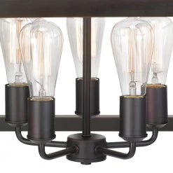 Boswell Quarter 20 in. 5-Light Distressed Black Farmhouse Pendant for Kitchen or Entryway by Home Decorators Collection -Outlet Home Decorators Collection Store distressed black home decorators collection chandeliers 7949hdcdbdi 44 1000
