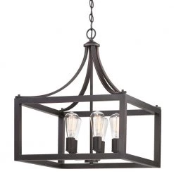 Boswell Quarter 20 in. 5-Light Distressed Black Farmhouse Pendant for Kitchen or Entryway by Home Decorators Collection -Outlet Home Decorators Collection Store distressed black home decorators collection chandeliers 7949hdcdbdi 4f 1000