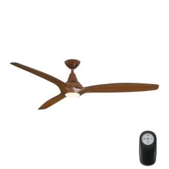 Tidal Breeze 60 in. LED Indoor Distressed Koa Ceiling Fan with Light Kit and Remote Control by Home Decorators Collection