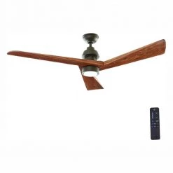 Fortston 60 in. Integrated LED Espresso Bronze Ceiling Fan with Light and Remote Control by Home Decorators Collection