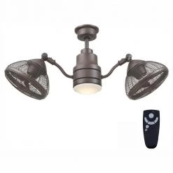 Pendersen 42 in. Integrated LED Indoor/Outdoor Espresso Bronze Ceiling Fan with Light Kit and Remote Control by Home Decorators Collection