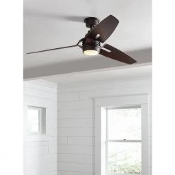 Iron Crest 60 in. LED DC Motor Indoor Espresso Bronze Ceiling Fan with Light Kit and Remote Control by Home Decorators Collection -Outlet Home Decorators Collection Store espresso bronze home decorators collection ceiling fans with lights am489 eb 1d 1000