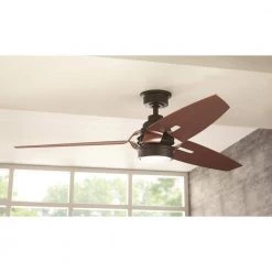 Iron Crest 60 in. LED DC Motor Indoor Espresso Bronze Ceiling Fan with Light Kit and Remote Control by Home Decorators Collection -Outlet Home Decorators Collection Store espresso bronze home decorators collection ceiling fans with lights am489 eb 40 1000