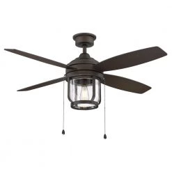 Northampton 52 in. LED Indoor/Outdoor Espresso Bronze Ceiling Fan with Light by Home Decorators Collection