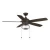 Raina 52 in. LED Outdoor Espresso Bronze Ceiling Fan with Light by Home Decorators Collection -Outlet Home Decorators Collection Store espresso bronze home decorators collection ceiling fans with lights am595 eb 64 1000