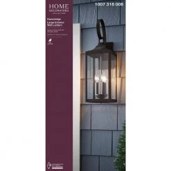 Havenridge 3-Light Espresso Bronze Hardwired Outdoor Wall Lantern Sconce with Clear Glass (1-Pack) by Home Decorators Collection -Outlet Home Decorators Collection Store espresso bronze home decorators collection outdoor sconces ksz1603ax 01 br 44 1000