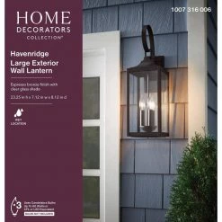 Havenridge 3-Light Espresso Bronze Hardwired Outdoor Wall Lantern Sconce with Clear Glass (1-Pack) by Home Decorators Collection -Outlet Home Decorators Collection Store espresso bronze home decorators collection outdoor sconces ksz1603ax 01 br 76 1000