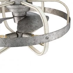 Keowee 23 in. Indoor/Outdoor Galvanized Farmhouse Dual Mount Caged Ceiling Fan with Light Kit and Remote Control by Home Decorators Collection -Outlet Home Decorators Collection Store galvanized antique white wood home decorators collection ceiling fans with lights 1009hdcgldi 44 1000