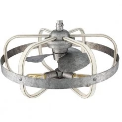 Keowee 23 in. Indoor/Outdoor Galvanized Farmhouse Dual Mount Caged Ceiling Fan with Light Kit and Remote Control by Home Decorators Collection -Outlet Home Decorators Collection Store galvanized antique white wood home decorators collection ceiling fans with lights 1009hdcgldi 66 1000