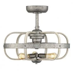 Keowee 23 in. Indoor/Outdoor Galvanized Farmhouse Dual Mount Caged Ceiling Fan with Light Kit and Remote Control by Home Decorators Collection -Outlet Home Decorators Collection Store galvanized antique white wood home decorators collection ceiling fans with lights 1009hdcgldi c3 1000