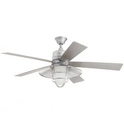 Grayton 54 in. LED Indoor/Outdoor Galvanized Ceiling Fan with Light Kit and Remote Control by Home Decorators Collection -Outlet Home Decorators Collection Store galvanized home decorators collection ceiling fans with lights 24343 4f 1000