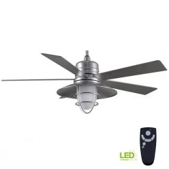 Grayton 54 in. LED Indoor/Outdoor Galvanized Ceiling Fan with Light Kit and Remote Control by Home Decorators Collection -Outlet Home Decorators Collection Store galvanized home decorators collection ceiling fans with lights 24343 76 1000
