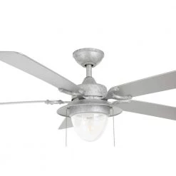 Hanahan 52 in. LED Outdoor Galvanized Ceiling Fan with Light Kit by Home Decorators Collection -Outlet Home Decorators Collection Store galvanized iron finish home decorators collection ceiling fans with lights sw17a6 wet gi 1d 1000