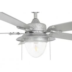 Hanahan 52 in. LED Outdoor Galvanized Ceiling Fan with Light Kit by Home Decorators Collection -Outlet Home Decorators Collection Store galvanized iron finish home decorators collection ceiling fans with lights sw17a6 wet gi 4f 1000