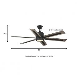 Palermo Grove 60 in. 6-Blade LED Indoor Gilded Iron Farmhouse Dual Mount Ceiling Fan with Light and Remote Control by Home Decorators Collection -Outlet Home Decorators Collection Store gilded iron with walnut wood home decorators collection ceiling fans with lights 7984hdcgi a0 1000
