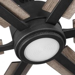 Palermo Grove 60 in. 6-Blade LED Indoor Gilded Iron Farmhouse Dual Mount Ceiling Fan with Light and Remote Control by Home Decorators Collection -Outlet Home Decorators Collection Store gilded iron with walnut wood home decorators collection ceiling fans with lights 7984hdcgi c3 1000