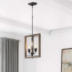 Palermo Grove 14 in. 3-Light Gilded Iron Farmhouse Kitchen Pendant with Hand Painted Walnut Accents by Home Decorators Collection -Outlet Home Decorators Collection Store gilded iron with walnut wood home decorators collection chandeliers 7921hdc a0 1000