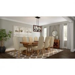 Palermo Grove 31.88 in. 5-Light Black Gilded Iron Linear Farmhouse Chandelier by Home Decorators Collection -Outlet Home Decorators Collection Store gilded iron with walnut wood home decorators collection chandeliers 7922hdc 31 1000