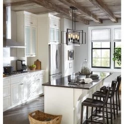 Palermo Grove 31.88 in. 5-Light Black Gilded Iron Linear Farmhouse Chandelier by Home Decorators Collection -Outlet Home Decorators Collection Store gilded iron with walnut wood home decorators collection chandeliers 7922hdc 77 1000