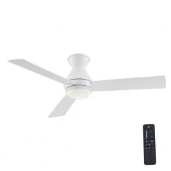 Emery 56 in. LED Glossy White Ceiling Fan with Remote Control by Home Decorators Collection