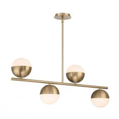 Palla 4-Light Gold Globe Linear Pendant Light by Home Decorators Collection