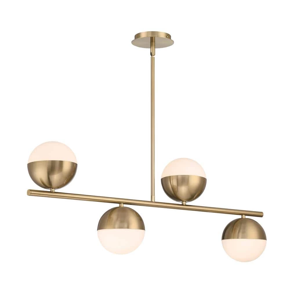 Palla 4-Light Gold Globe Linear Pendant Light by Home Decorators Collection 3 Palla 4-Light Gold Globe Linear Pendant Light by Home Decorators Collection