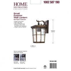 Barrington 1-Light Golden Bronze Outdoor 11.25 in. Wall Lantern Sconce with Clear Water Glass by Home Decorators Collection -Outlet Home Decorators Collection Store golden bronze home decorators collection outdoor sconces 23481 a0 1000