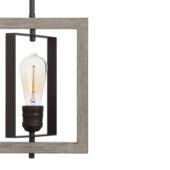 Palermo Grove 1-Light Graphite Mini-Pendant, Rustic Farmhouse Rectangular Hanging Light with Bleached Oak Accents by Home Decorators Collection -Outlet Home Decorators Collection Store graphite with bleached oak home decorators collection pendant lights 7927hdcgrdi 40 1000
