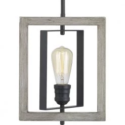 Palermo Grove 1-Light Graphite Mini-Pendant, Rustic Farmhouse Rectangular Hanging Light with Bleached Oak Accents by Home Decorators Collection -Outlet Home Decorators Collection Store graphite with bleached oak home decorators collection pendant lights 7927hdcgrdi 77 1000