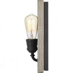 Palermo Grove 5.2 in. Graphite Indoor Wall Farmhouse Sconce with Rustic Bleached Oak Accents by Home Decorators Collection -Outlet Home Decorators Collection Store graphite with bleached oak home decorators collection wall sconces 7967hdcgrdi 4f 1000