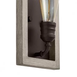 Palermo Grove 5.2 in. Graphite Indoor Wall Farmhouse Sconce with Rustic Bleached Oak Accents by Home Decorators Collection -Outlet Home Decorators Collection Store graphite with bleached oak home decorators collection wall sconces 7967hdcgrdi a0 1000