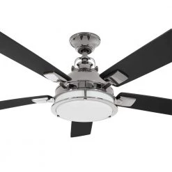 Kennedy 56 in. LED Gunmetal Ceiling Fan with Light and Remote Control by Home Decorators Collection -Outlet Home Decorators Collection Store gun metal home decorators collection ceiling fans with lights am747a gm 1d 1000