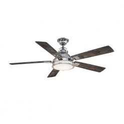 Kennedy 56 in. LED Gunmetal Ceiling Fan with Light and Remote Control by Home Decorators Collection -Outlet Home Decorators Collection Store gun metal home decorators collection ceiling fans with lights am747a gm 4f 1000