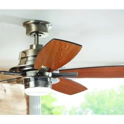 Montpelier 56 in. LED Indoor Gunmetal Ceiling Fan with Light Kit and Remote Control by Home Decorators Collection -Outlet Home Decorators Collection Store gunmetal home decorators collection ceiling fans with lights am472 gm 1f 1000