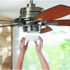 Montpelier 56 in. LED Indoor Gunmetal Ceiling Fan with Light Kit and Remote Control by Home Decorators Collection -Outlet Home Decorators Collection Store gunmetal home decorators collection ceiling fans with lights am472 gm 77 1000